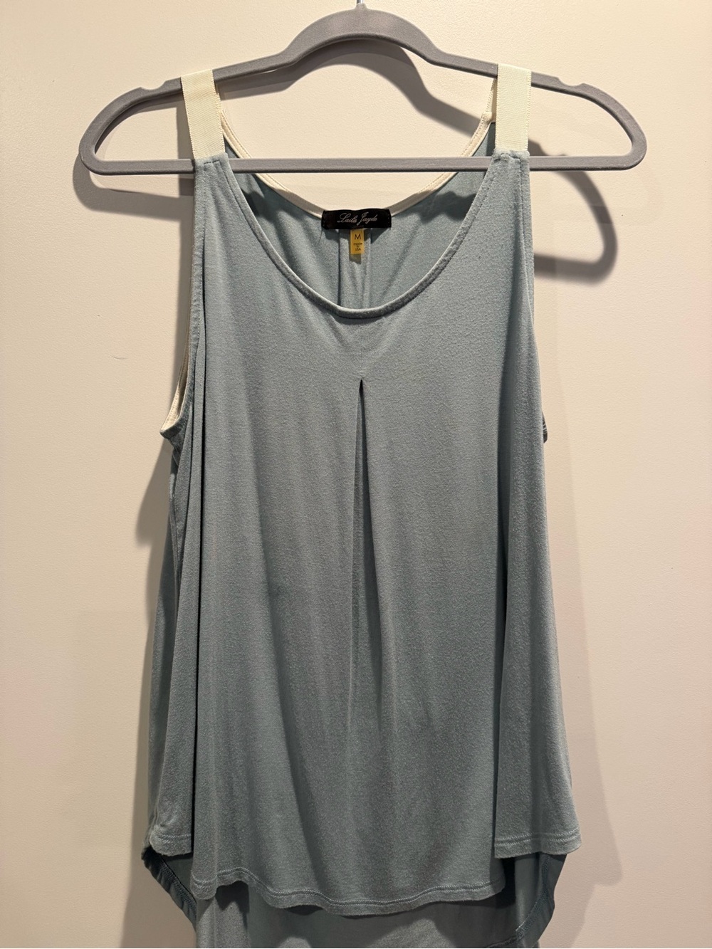 Laila Jayde Light Blue Tank Top with Cream Straps